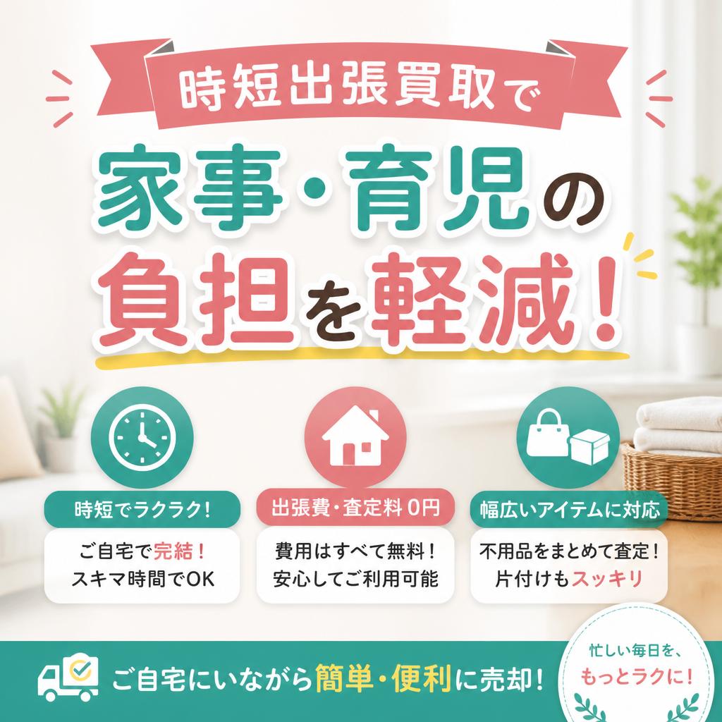 時短出張買取で家事・育児の負担を軽減！