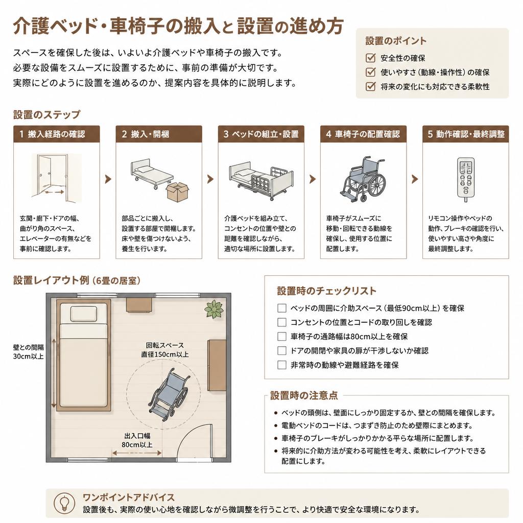 介護ベッドや車椅子の設置をスムーズに