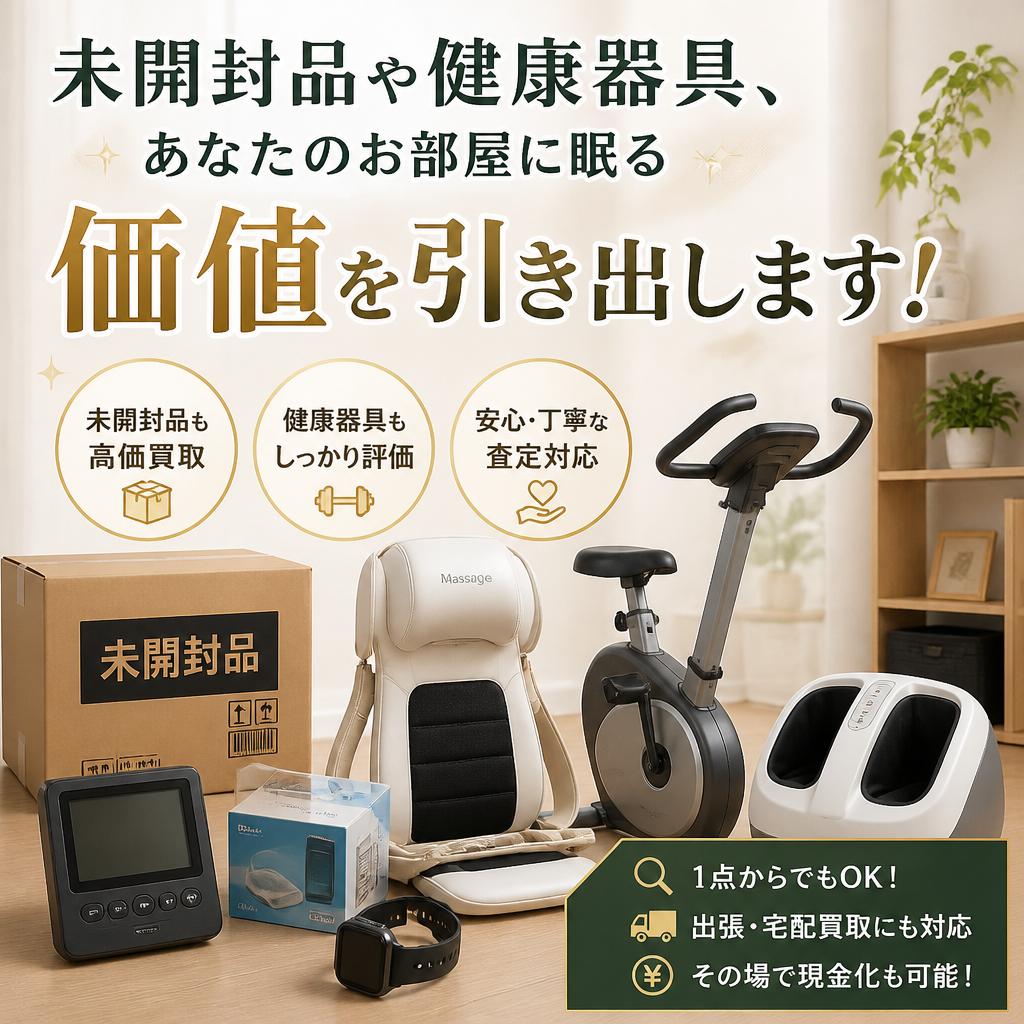未開封品や健康器具、あなたのお部屋に眠る価値を引き出します！