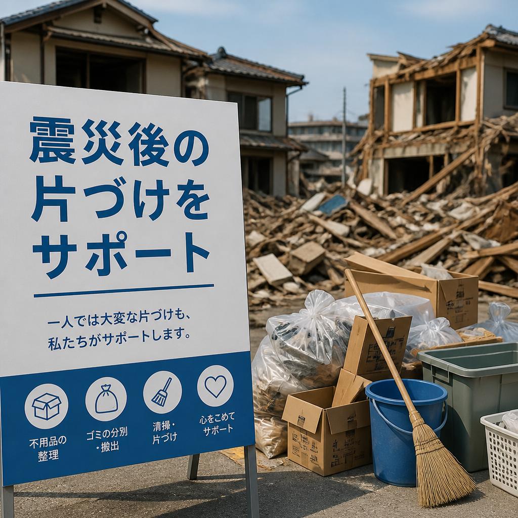 震災後の片づけをサポート