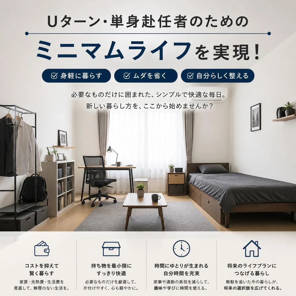 Uターン・単身赴任者のためのミニマムライフを実現！