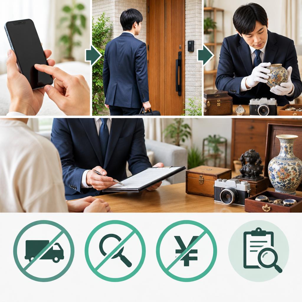 自宅で査定、納得したらその場で現金化。出張買取の流れ