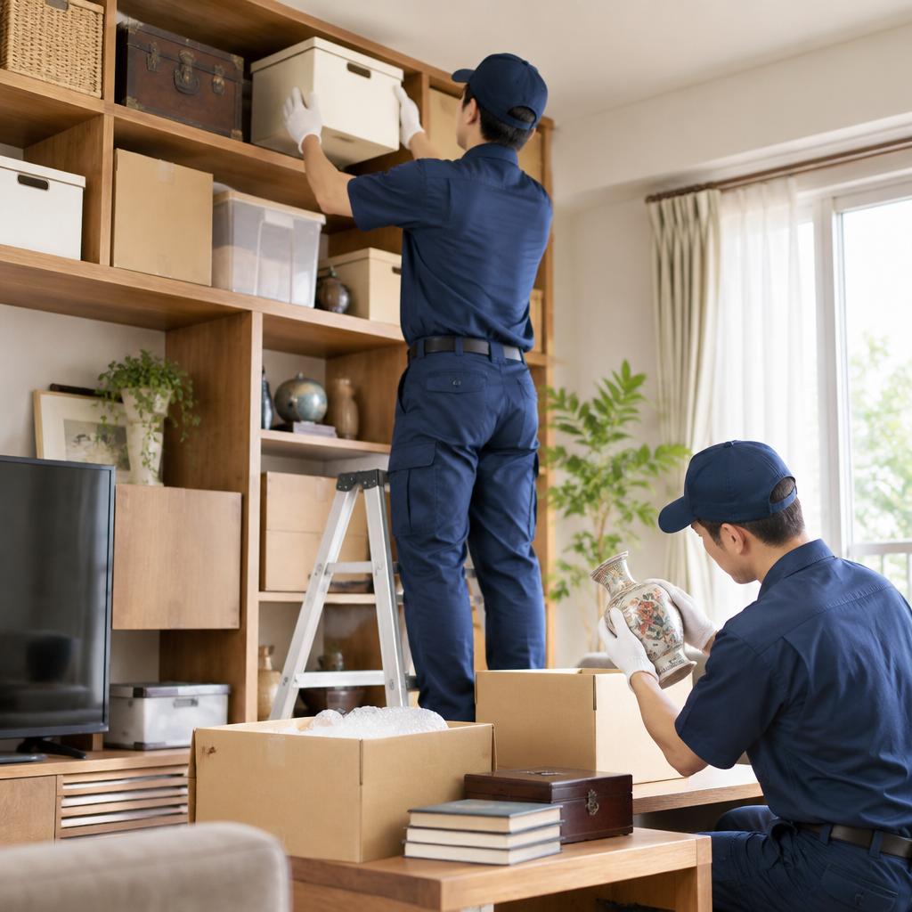 シニアになる前に、高所の荷物を安全に整理。便利屋スタッフが下ろして、その場で無料査定・買取まで。