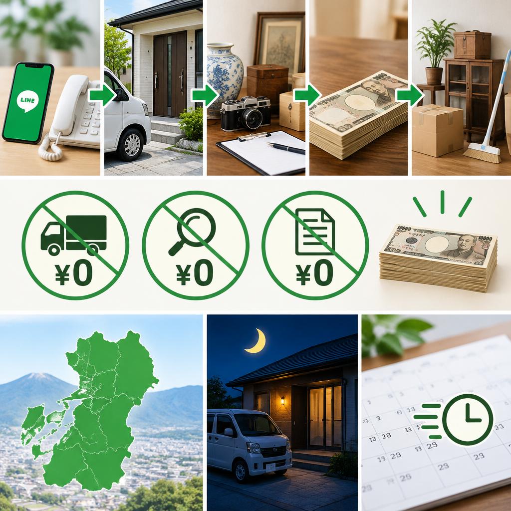 相談から現金化まで簡単4ステップ。費用も対応エリアも明瞭