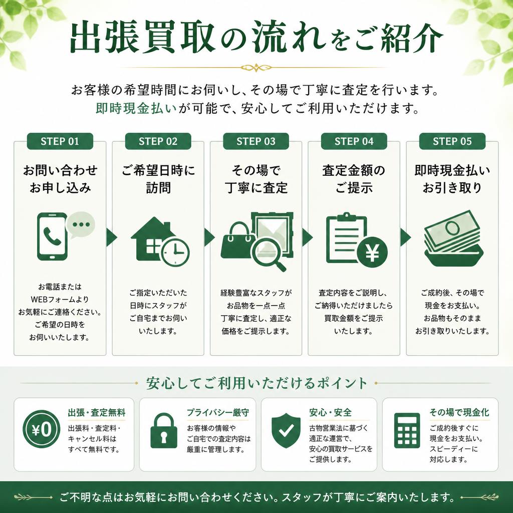 査定の流れと安心のサービス