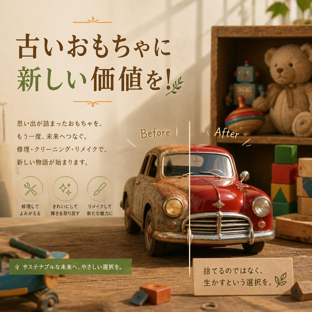 古いおもちゃに新しい価値を！