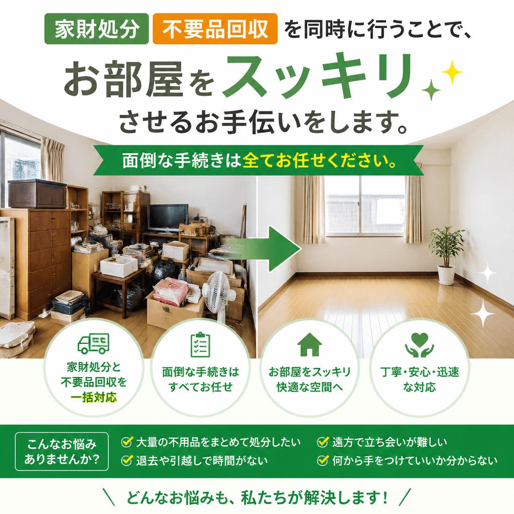 不要品回収も一緒にお任せ