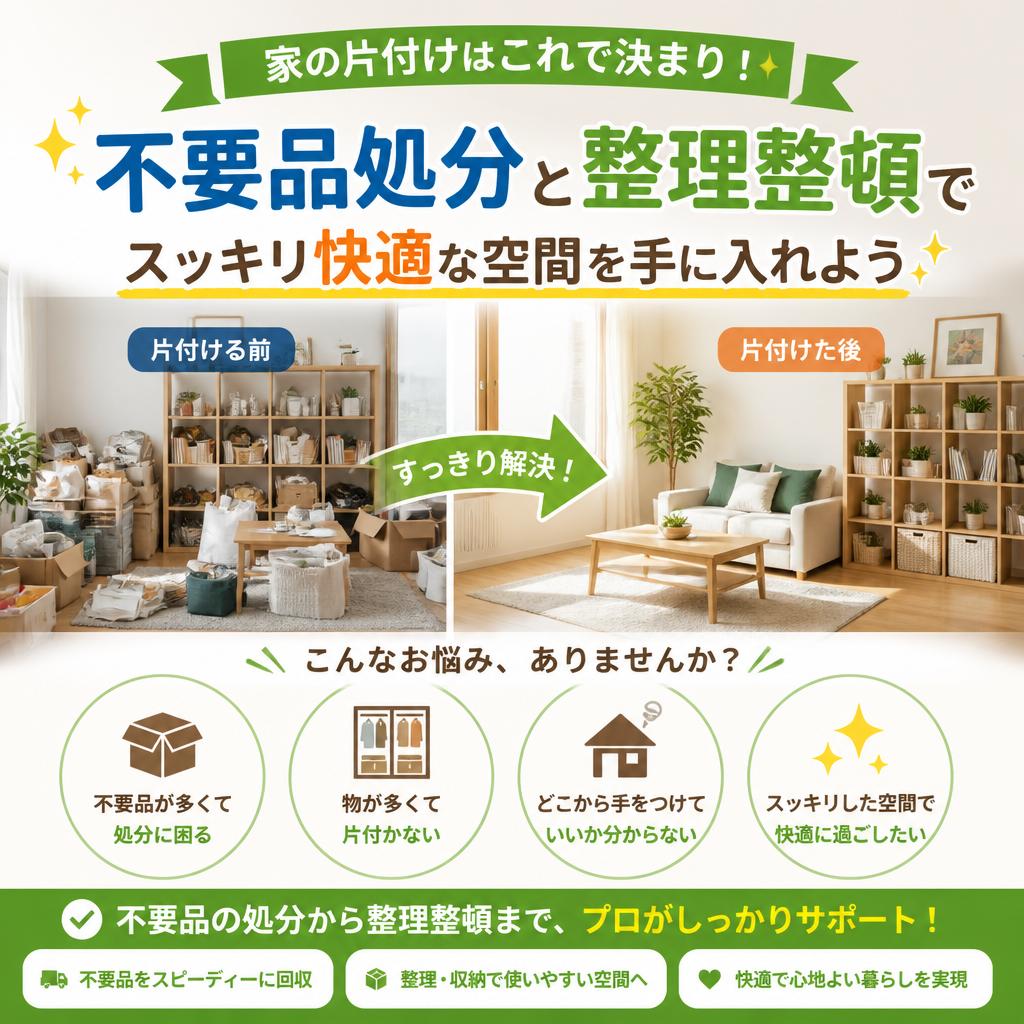 不要品処分と整理整頓で快適な空間を手に入れよう