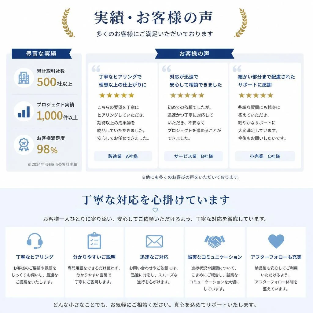 お客様からの信頼を大切にします