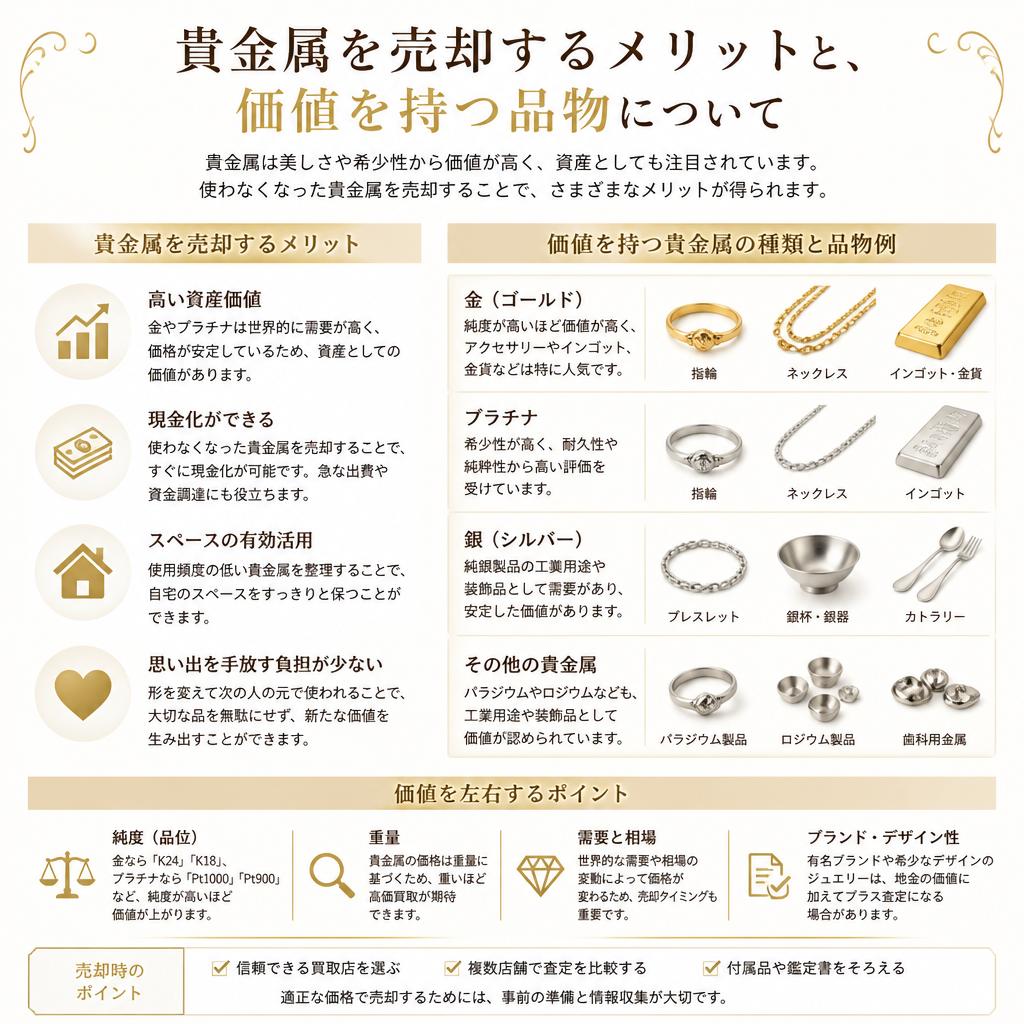 貴金属の売却のメリット