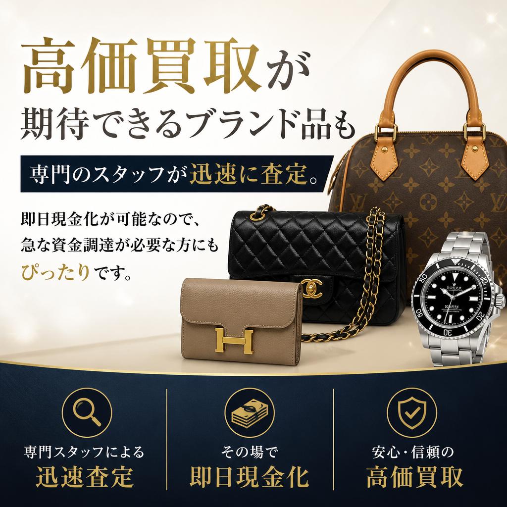 ブランド品も即日買取