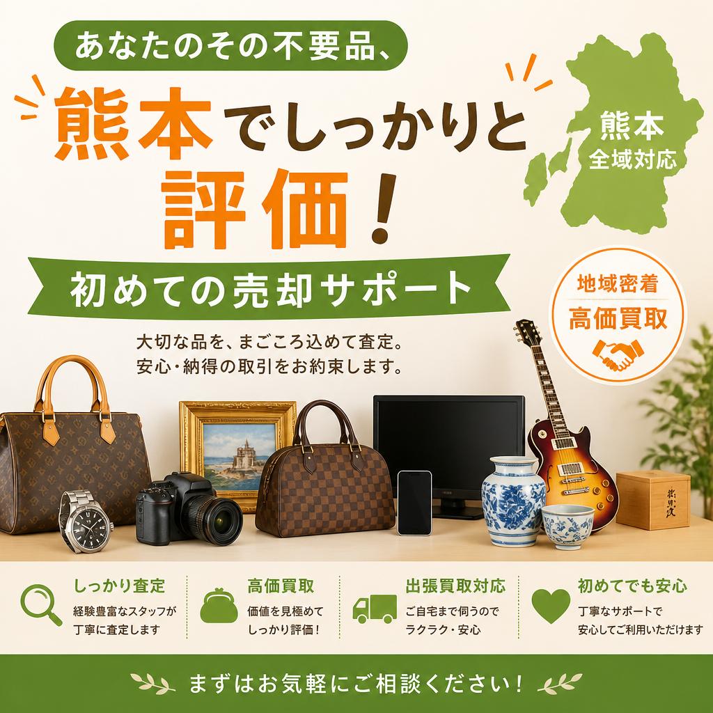 あなたのその不要品、熊本でしっかりと評価！初めての売却サポート
