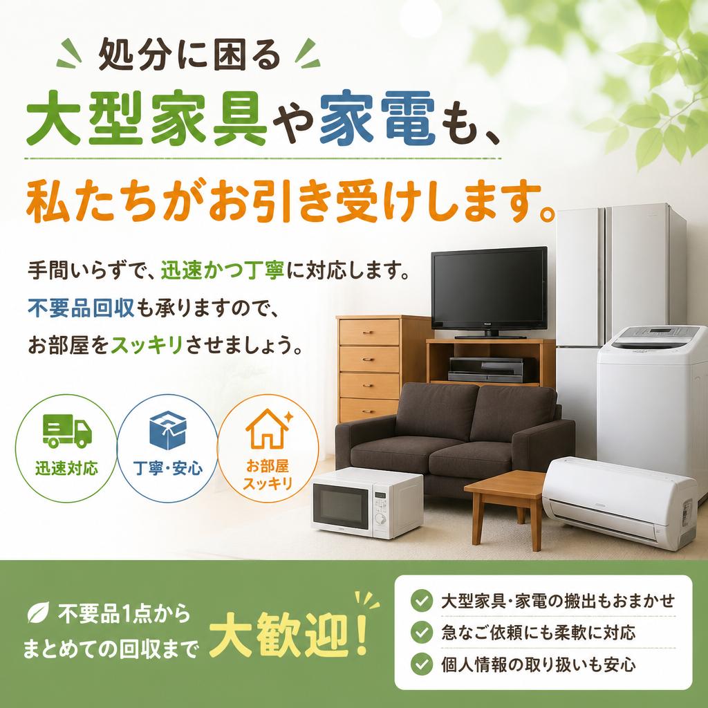 持っていけない家財も安心処分
