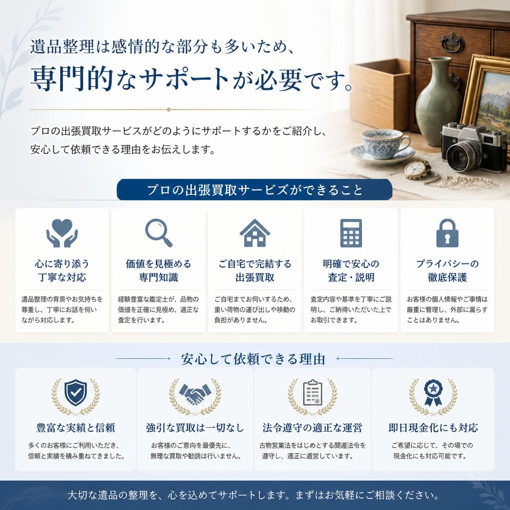 遺品整理に伴う出張買取サービス