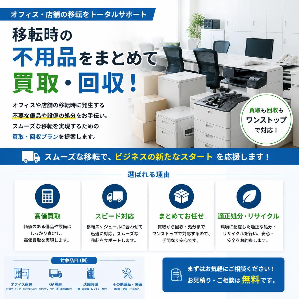 オフィス移転・店舗閉鎖に最適なサービス