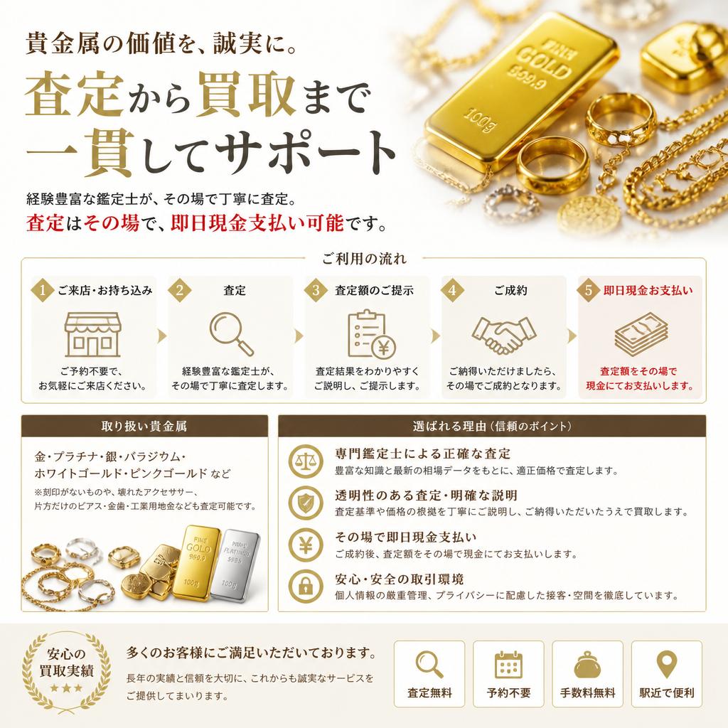 貴金属買取の安心感