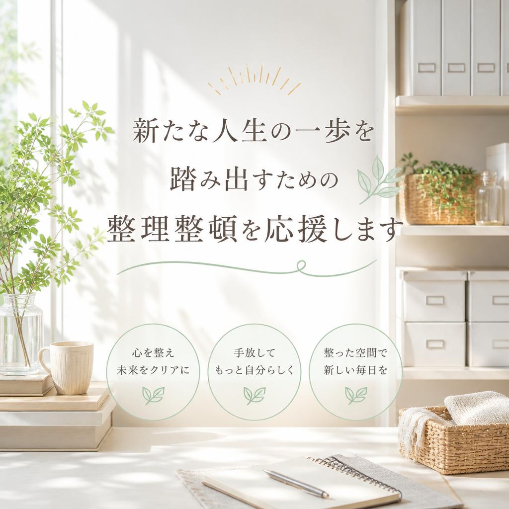 新たな人生の一歩を踏み出すための整理整頓を応援します