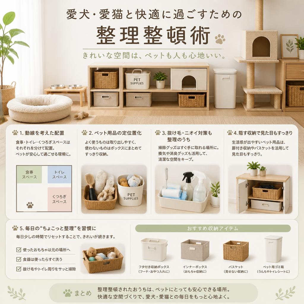 愛犬・愛猫と快適に過ごすための整理整頓術