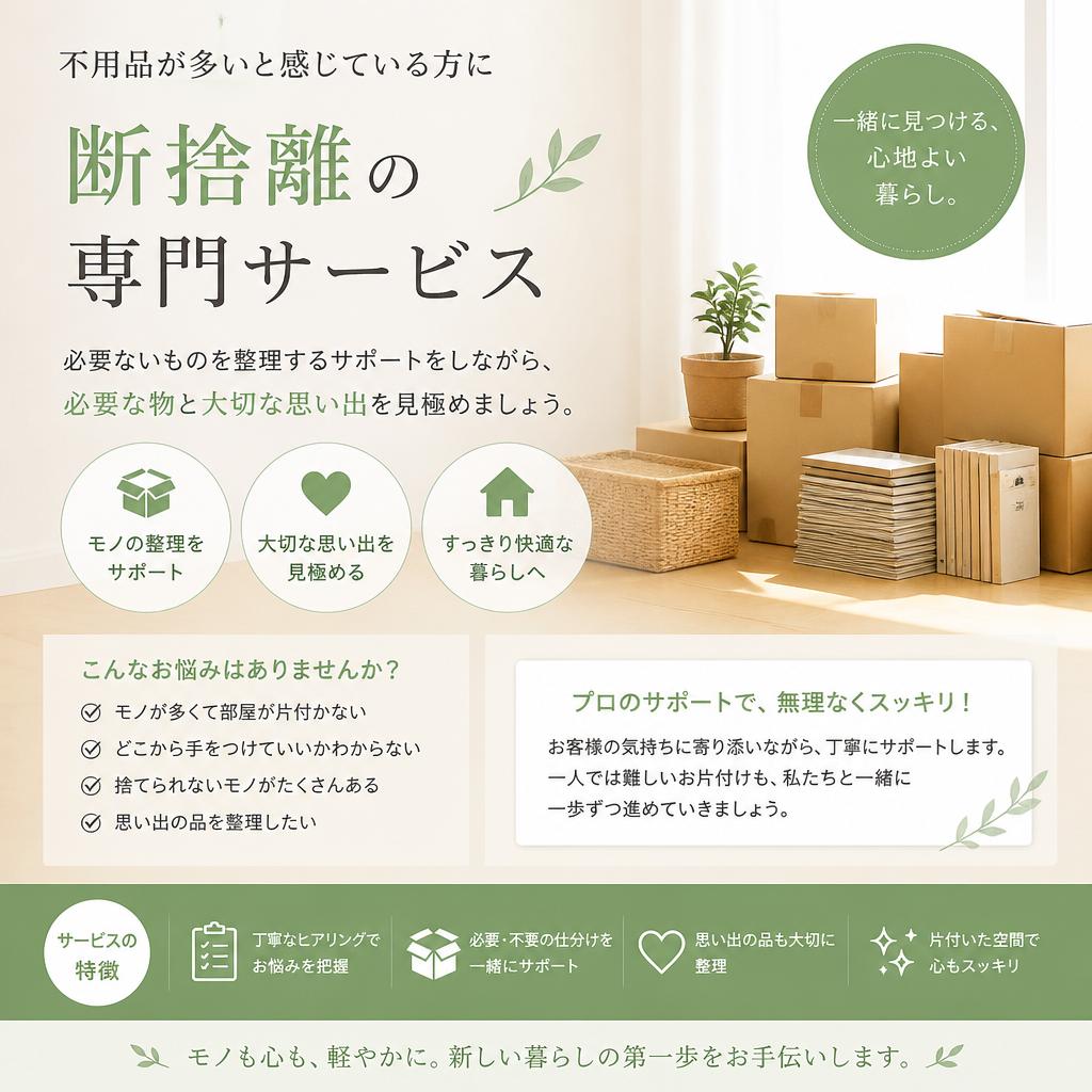 断捨離を手伝う専門サービス