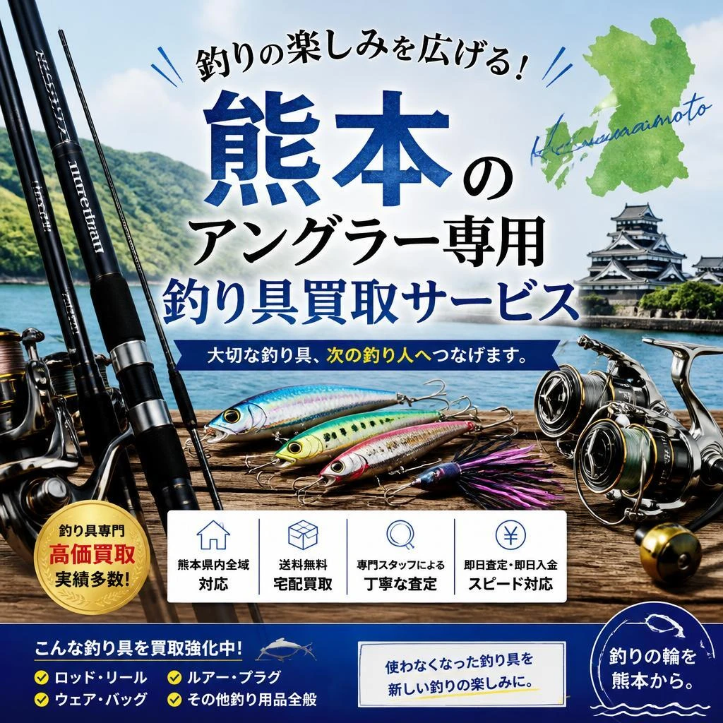 釣りの楽しみを広げる！熊本のアングラーへ！釣り具買取サービス