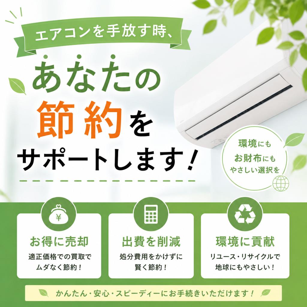 エアコンを手放す時、あなたの節約をサポートします！