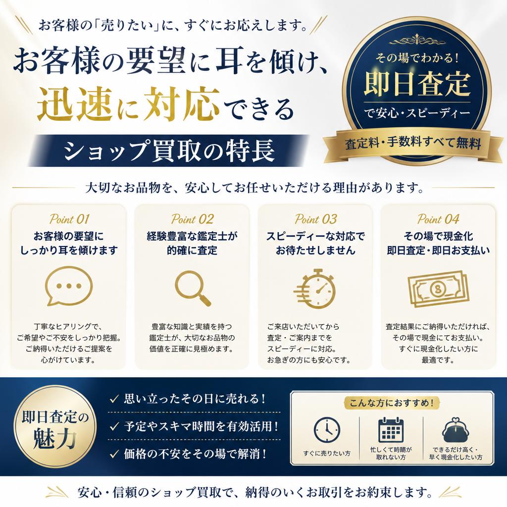 ショップ買取のスピード感