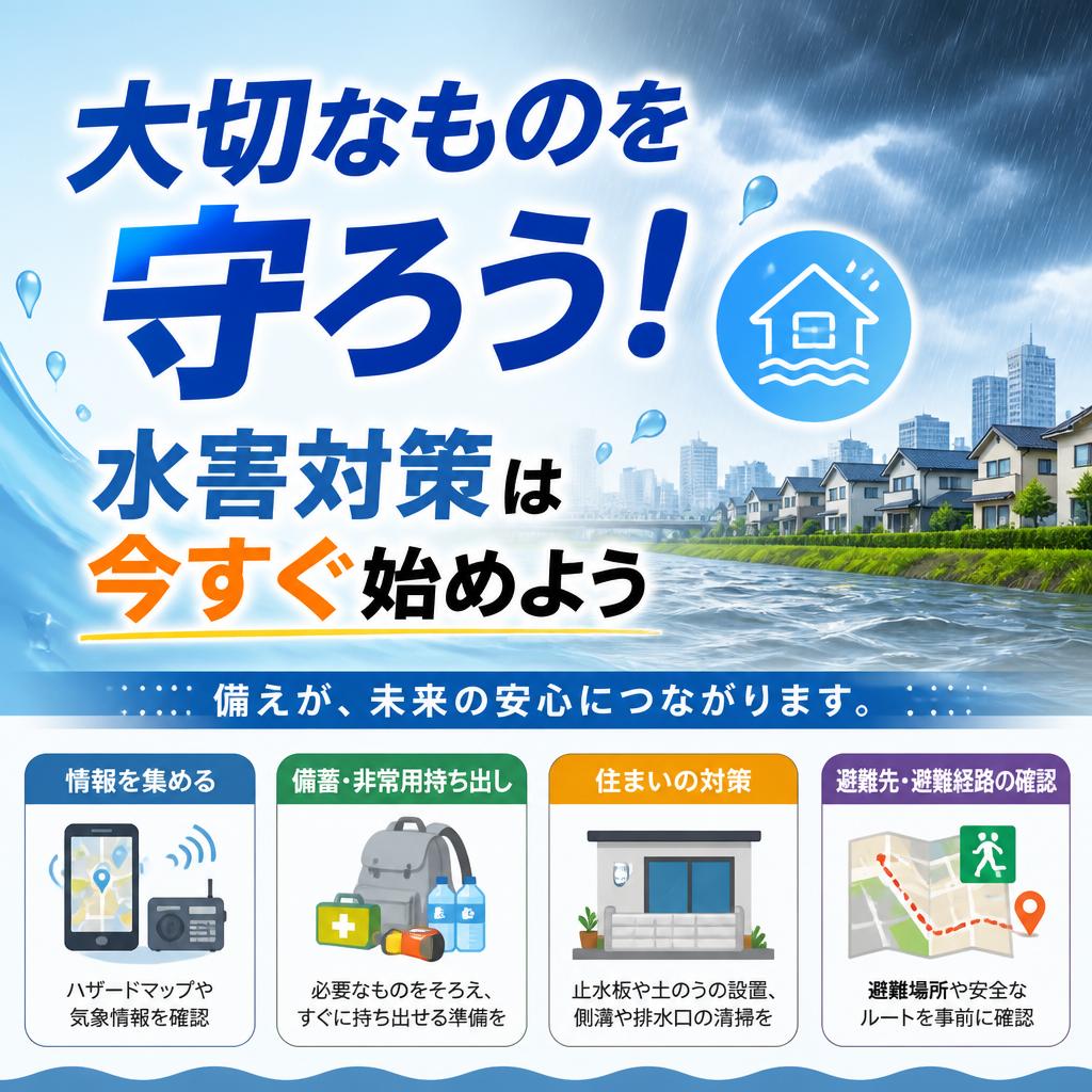 大切なものを守ろう！水害対策は今すぐ始めよう