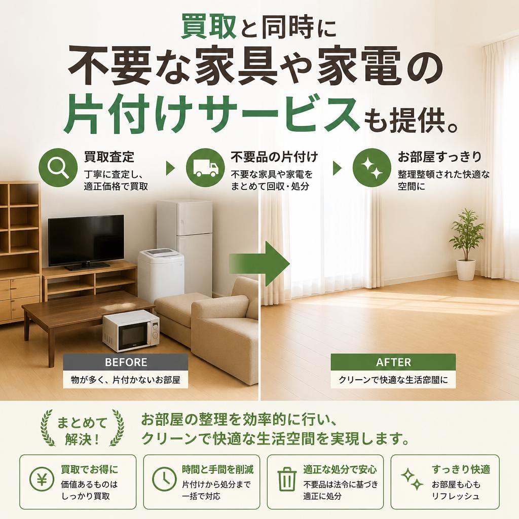 片付けサービスでお部屋もスッキリ