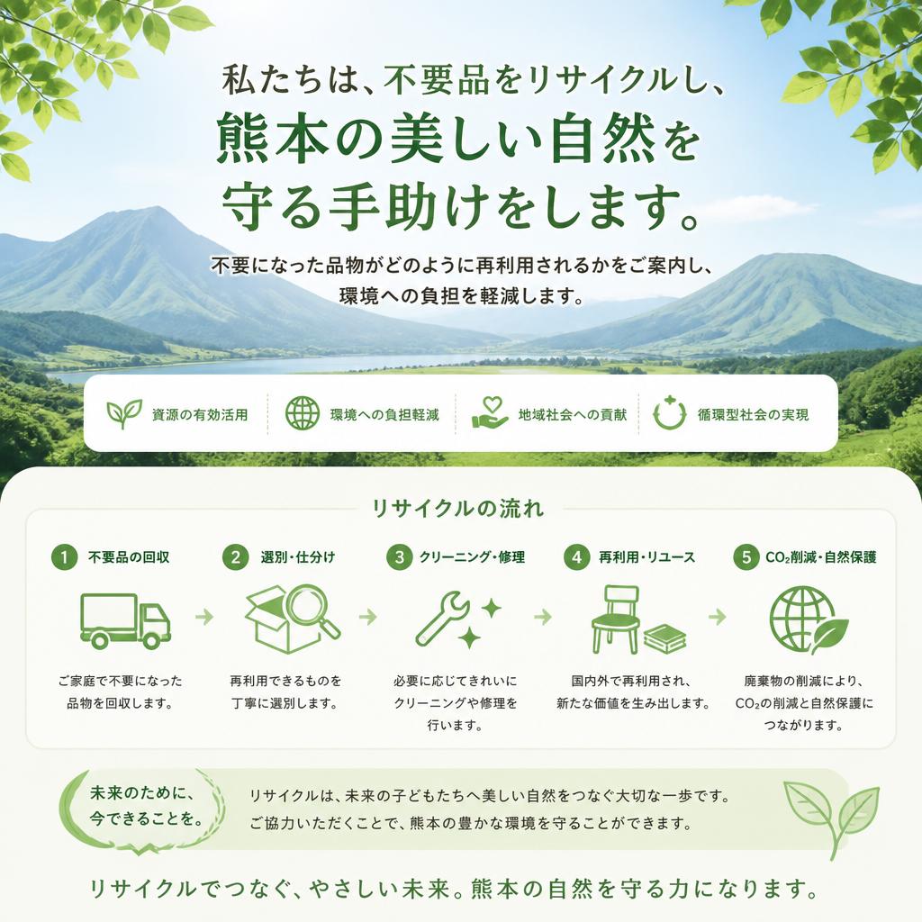 不要品リサイクルで自然を守る