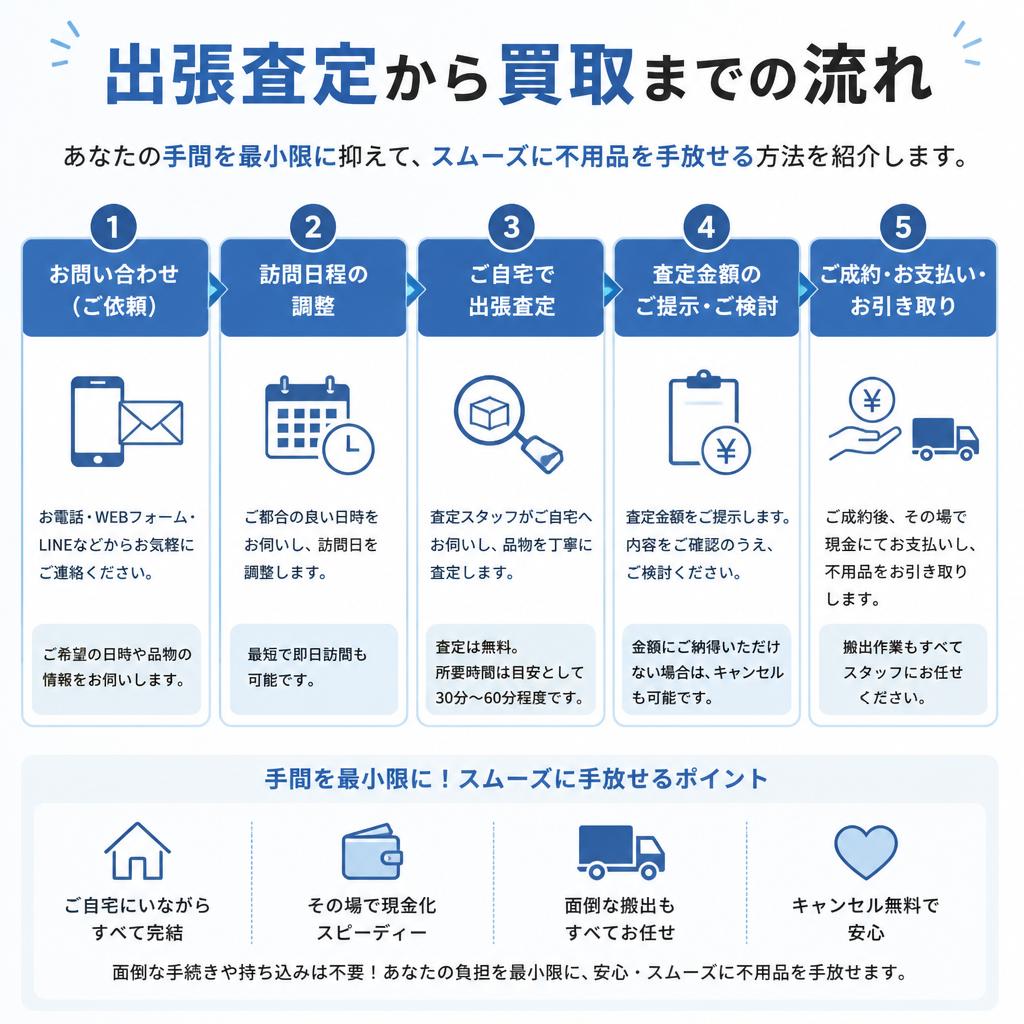 安心・簡単な買取サービスの流れ