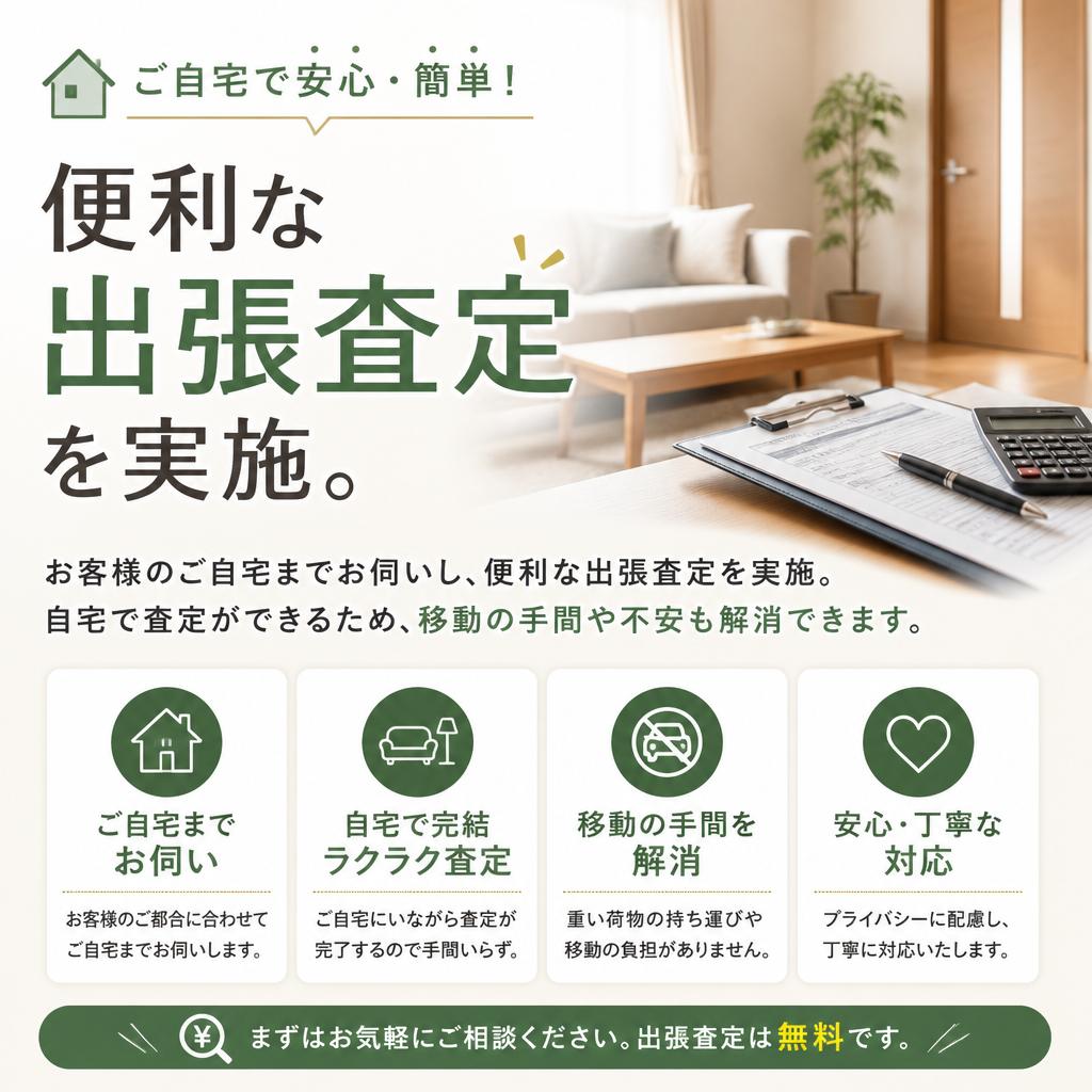 出張サービスで手間なし査定