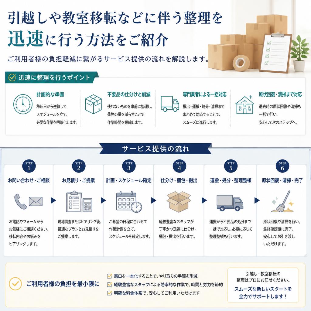 簡単・スピーディーな引越し整理