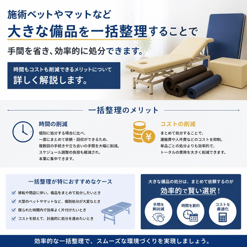 施術ベットやマットを一括整理するメリット