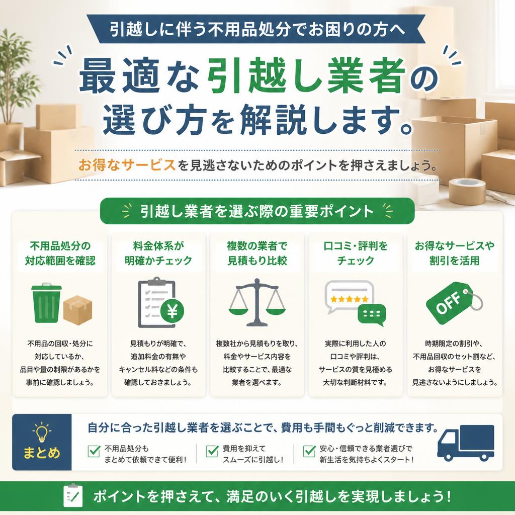 引越し業者選びのポイント