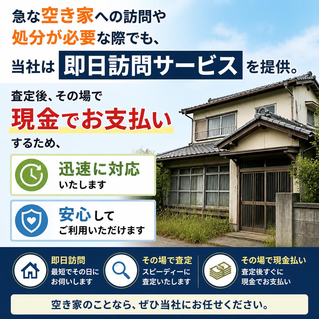 即日対応！現金払いの安心感