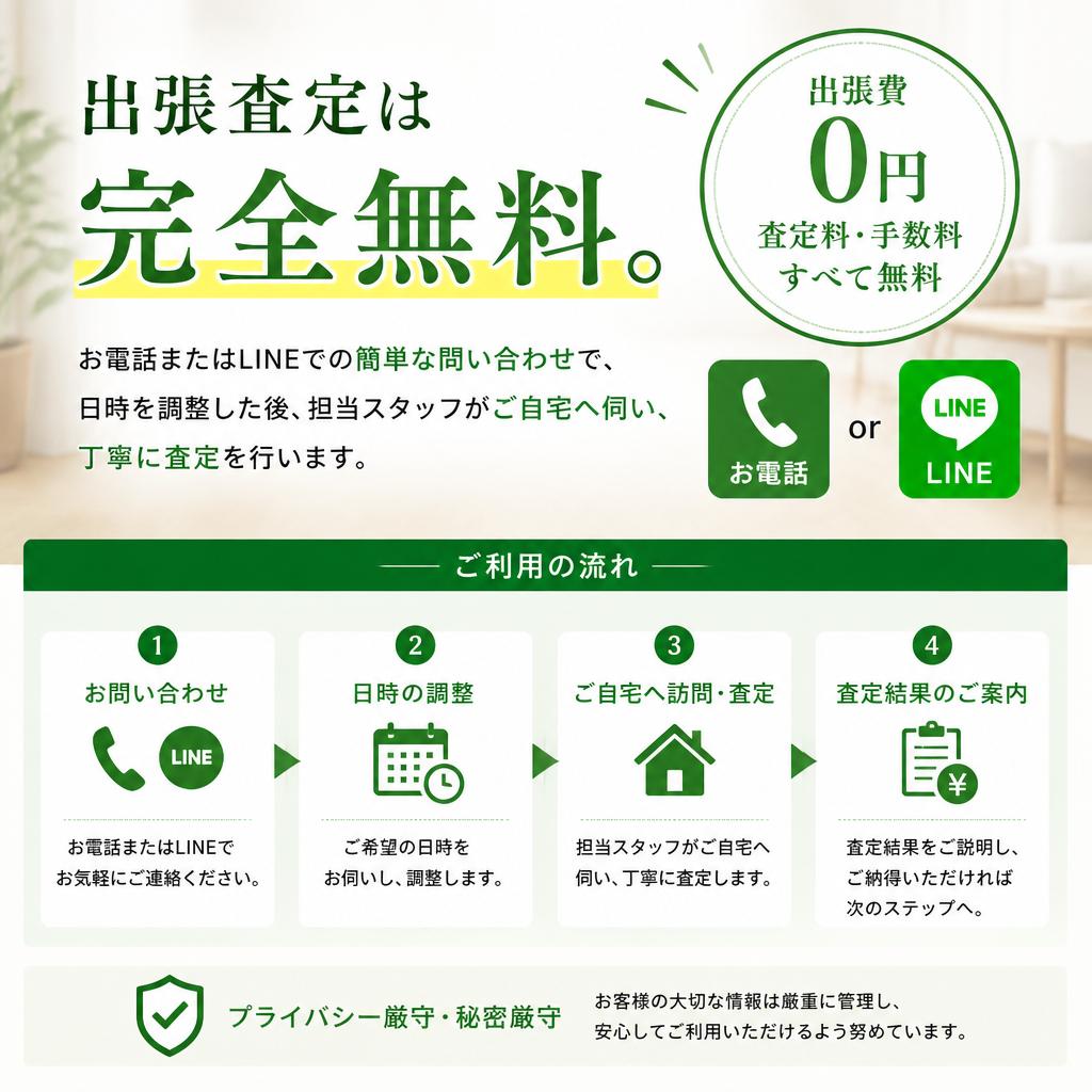 無料の出張査定の流れ