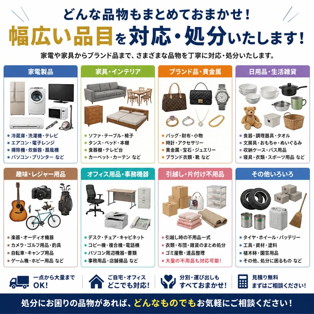 4. 対応品目の幅広さ