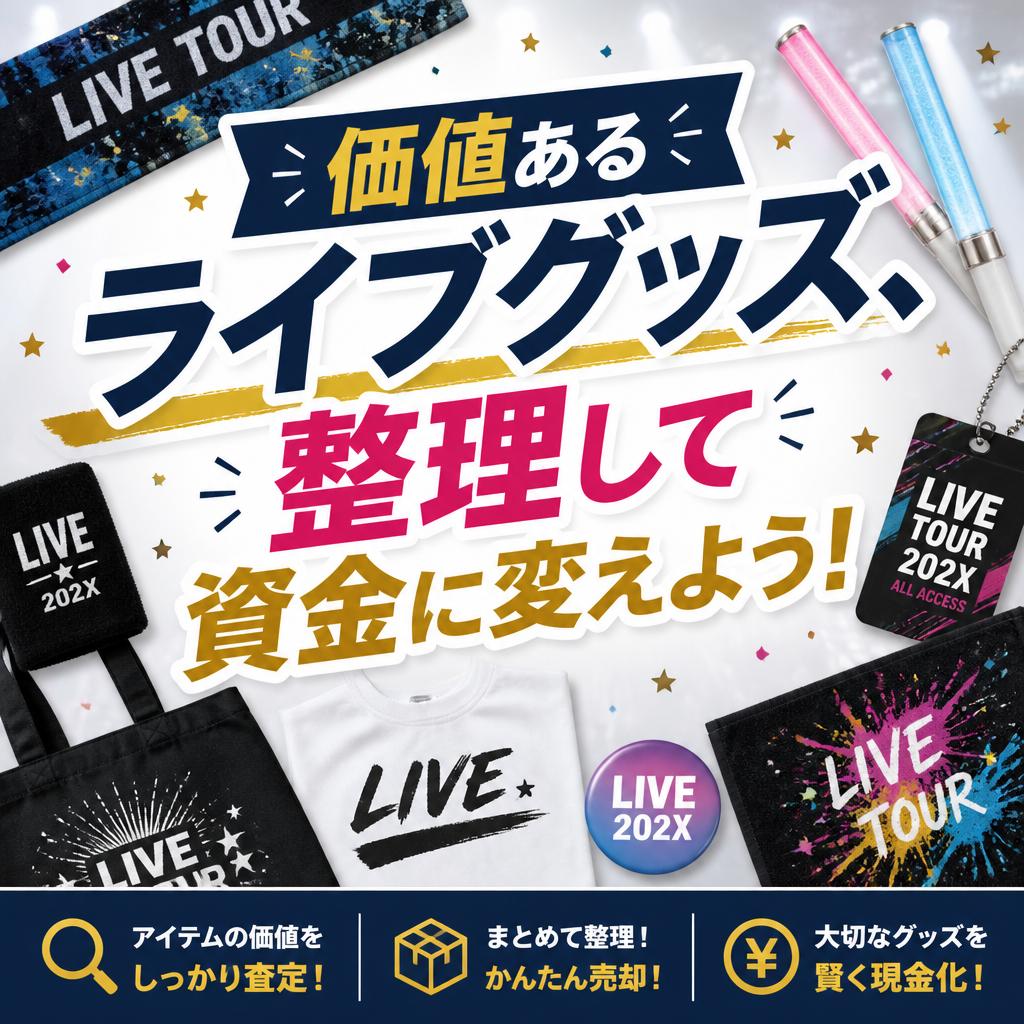 「価値あるライブグッズ、整理して資金に変えよう！」