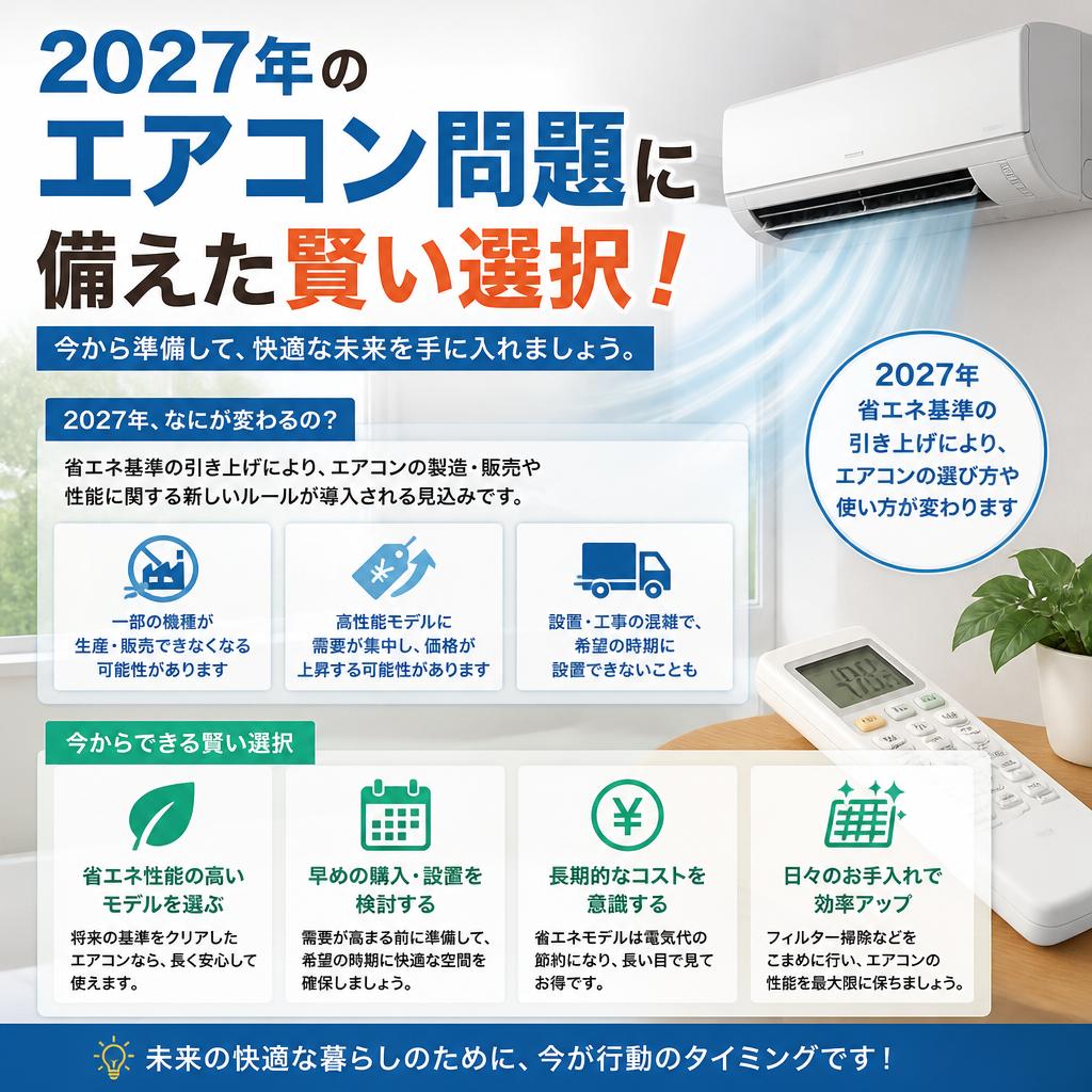 2027年のエアコン問題に備えた賢い選択！