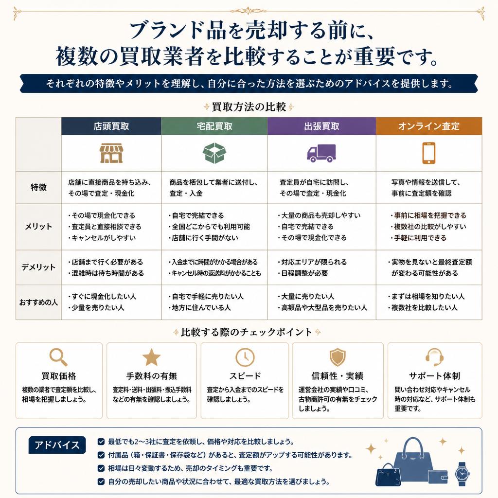 賢い売却方法：他の買取業者と比較しよう