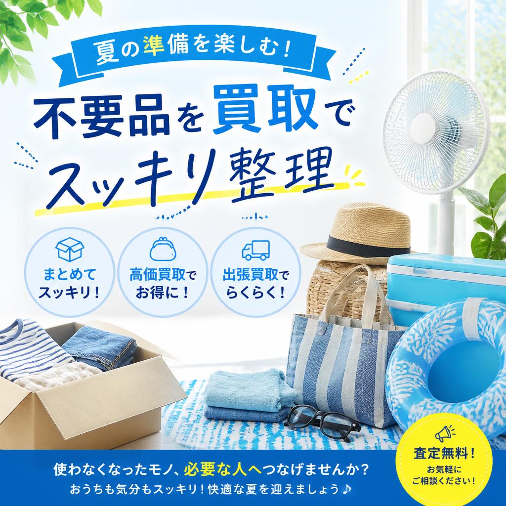 夏の準備を楽しむ！不要品を買取でスッキリ整理