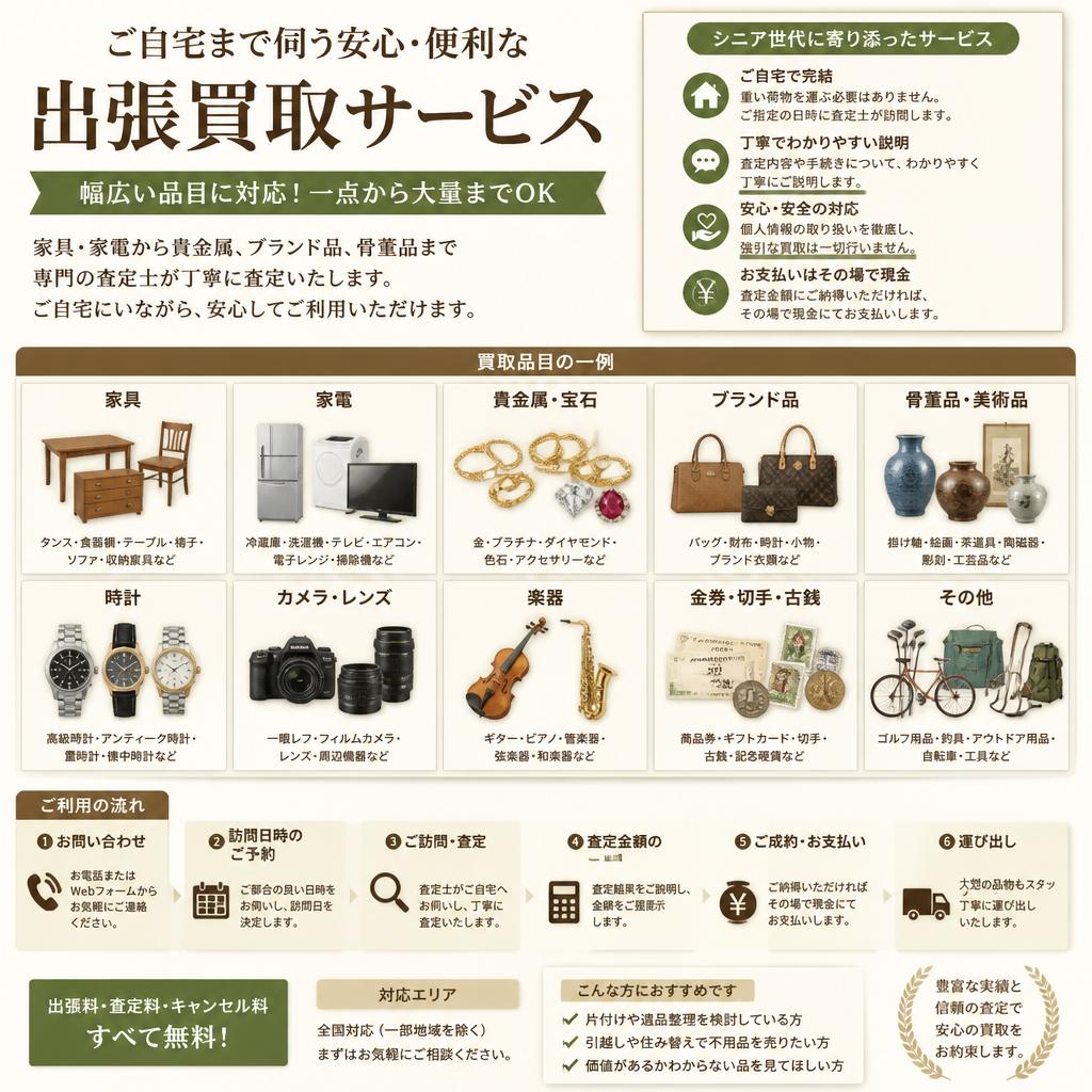 豊富な買取品目