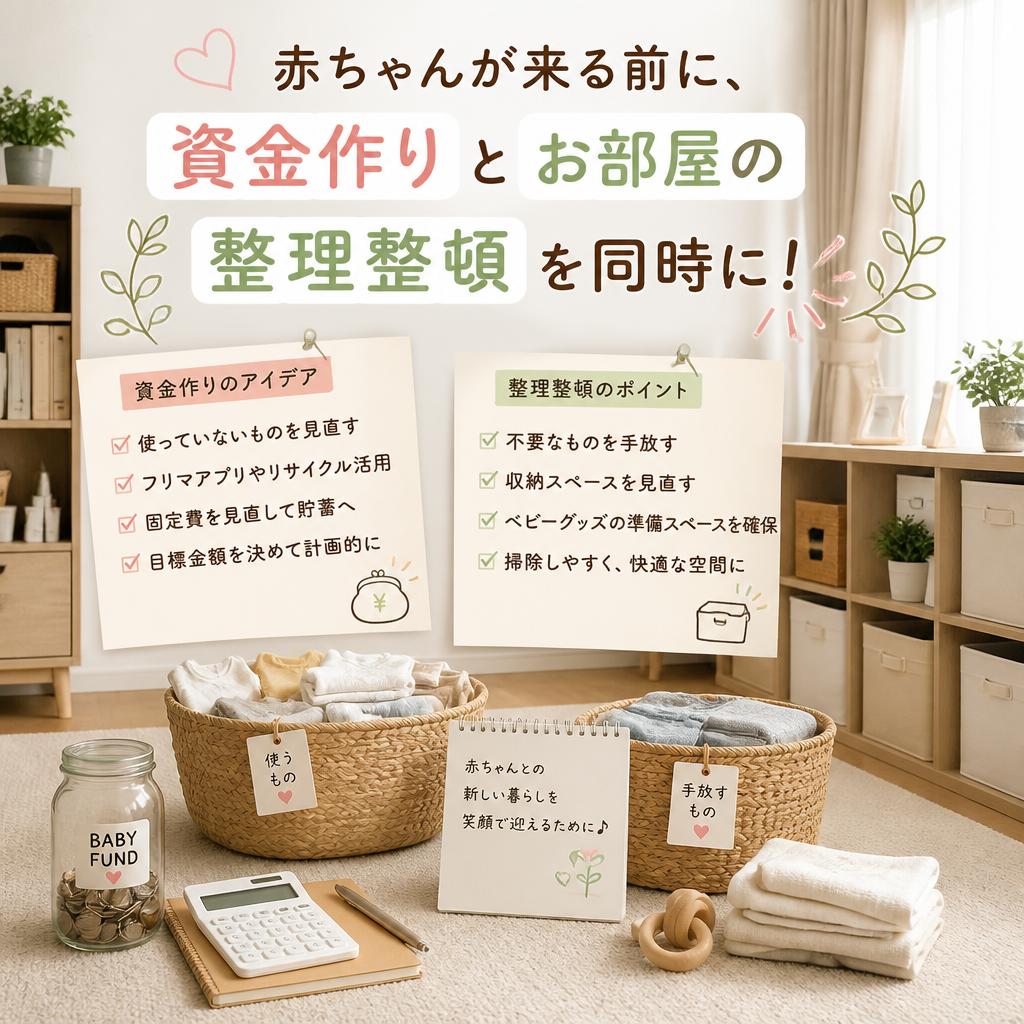 赤ちゃんが来る前に、資金作りとお部屋の整理整頓を同時に！