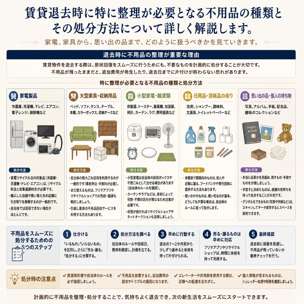 賃貸退去時の不用品とは?